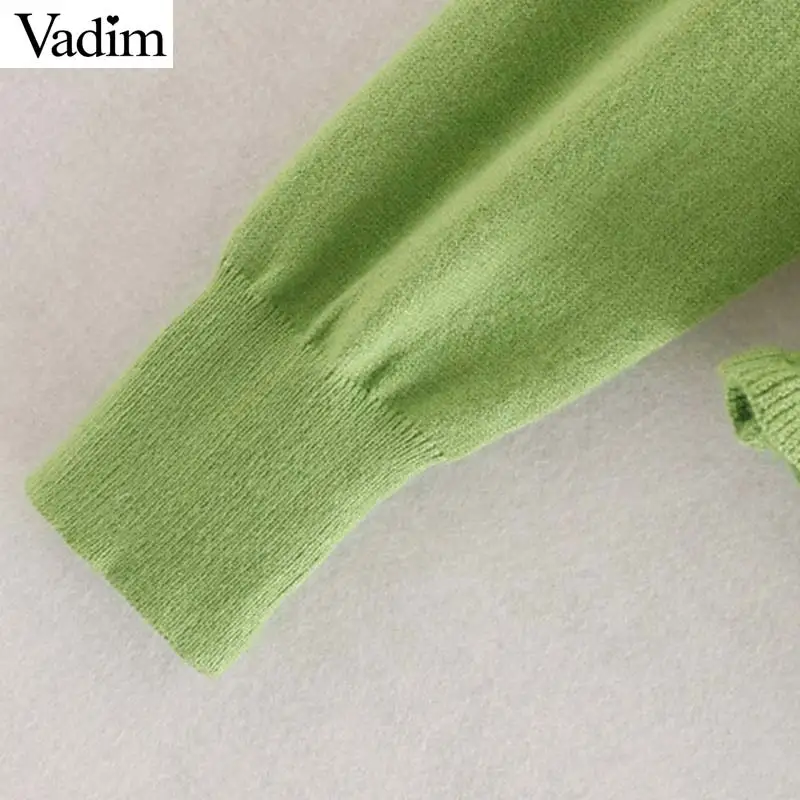 Женское элегантное платье vadim с оборками вязаный кардиган длинным рукавом и