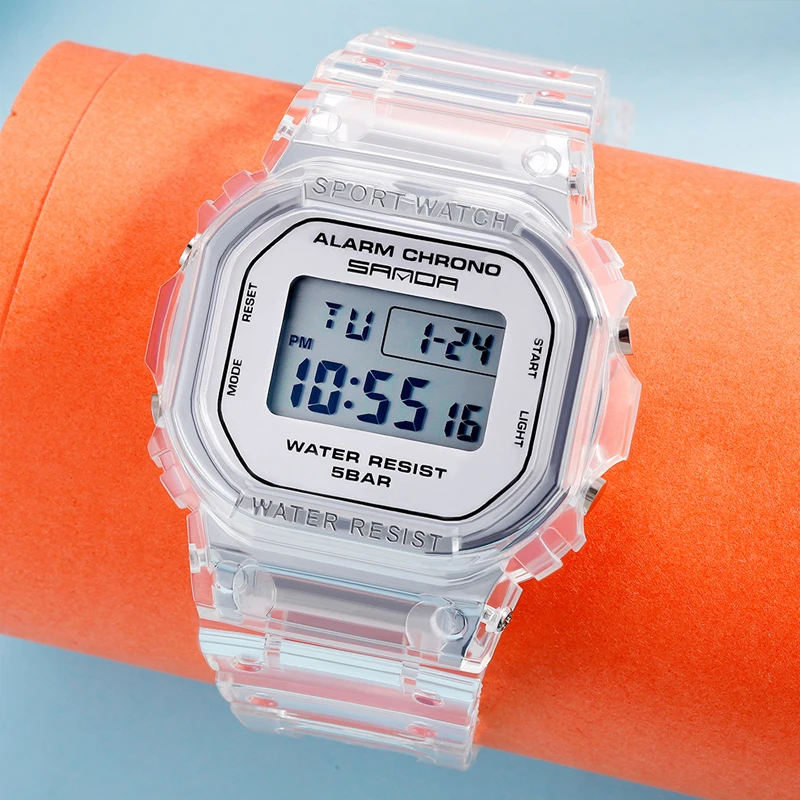 

Women Electronic Watch Fashion Transparent Strap Waterproof Sports Watch Couple Unisex Electronic Clock Wristwatch Ladies Montre