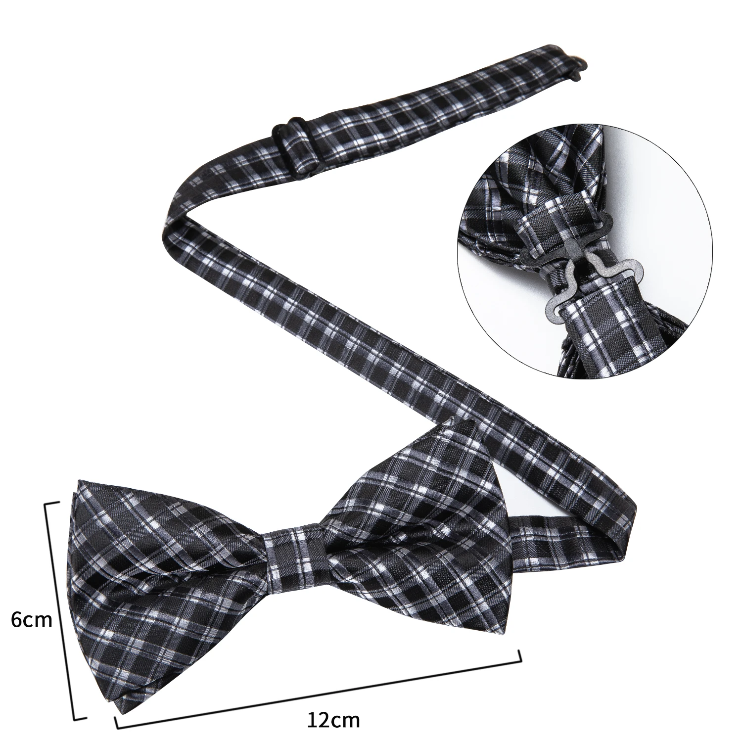 DiBanGu черный белый горошек бабочка шелк самостоятельно регулируемый галстук для