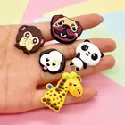 10 шт. Мультяшные милые животные иконки ПВХ резиновые плоские задние кабошоны DIY Аксессуары подходят для украшения чехла телефона Скрапбукинг рукоделие