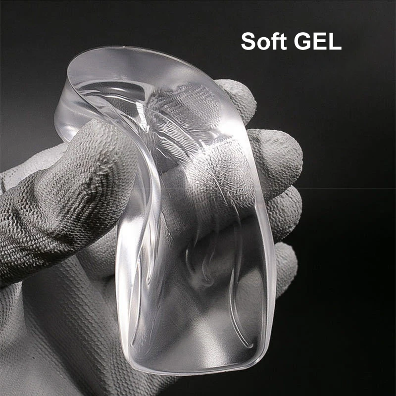 Invisible Inner Heightening Insole Soft Anti skid Foot Care Protector Inserts Transparent Gel Lift Heel Shoe Pad for Unisex