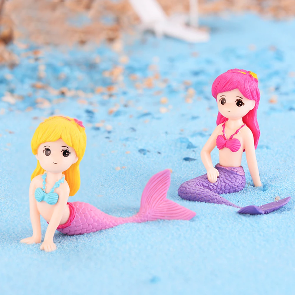 Милая Миниатюрная модель русалки украшение для торта Мультяшные Аниме фигурки