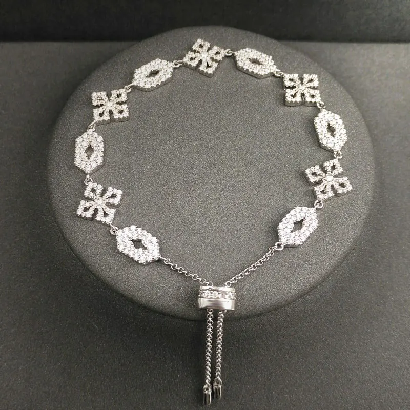 

Новый продукт браслет из стерлингового серебра s925 пробы регулируемый модный элегантный браслет в форме Креста женский очаровательный пода...