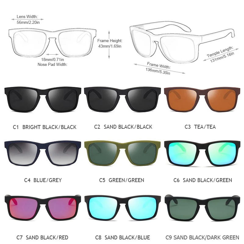

FUQIAN 2020 Fashion Square Polarized Sunglasses Men Vintage Plastic Male Sun Glasses Women Stylish Black Sport Shades UV400