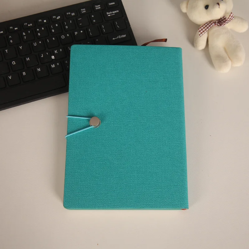 

Simple Line Button Student Diary Creative Notebook Office Accessoris Business A6 Strapped Korean Soft PU Leather Notepad