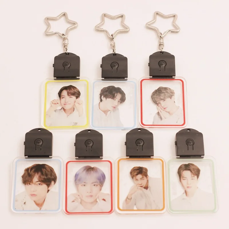 

Wholesale Kpop Bangtan Boys Colorful Flash Led Transparent Acrylic Keychain Key Chain Accessories Key Ring Cute Pendant Keyring