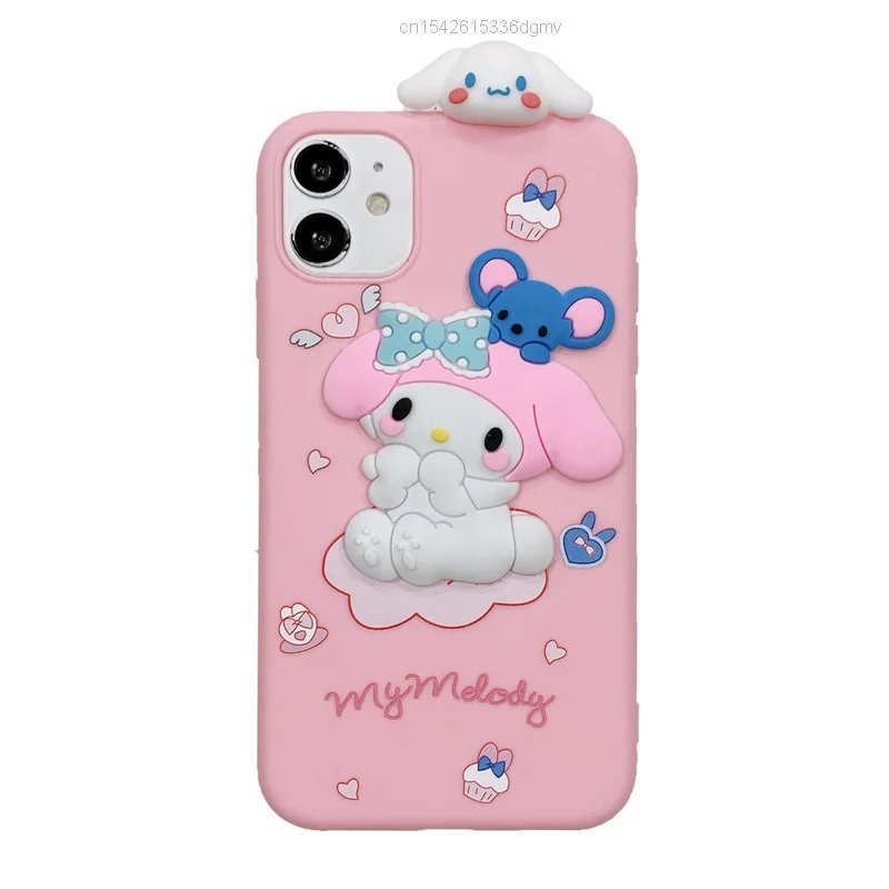 Sanrio Cartoon Doll Cinnamoroll My Melody Cell Phone Case For IPhone 12 12Pro 12ProMax 11 Pro Max X XS XR 8 7 Plus Soft Covers images - 6