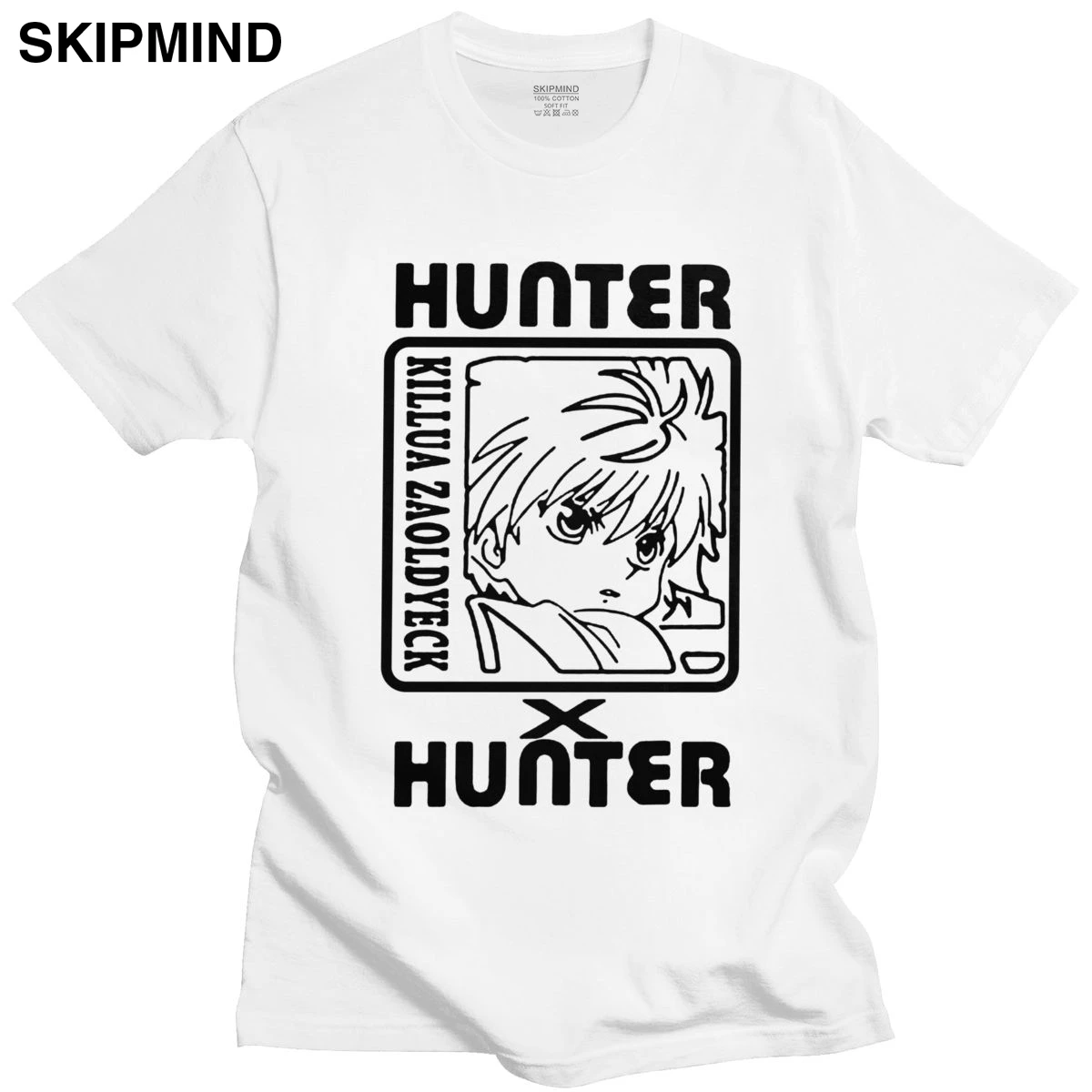 

Классическая футболка Hunter X Hunter, Мужская Уличная одежда с коротким рукавом, футболка Killua Zoldyck с круглым вырезом, Приталенная футболка из чист...