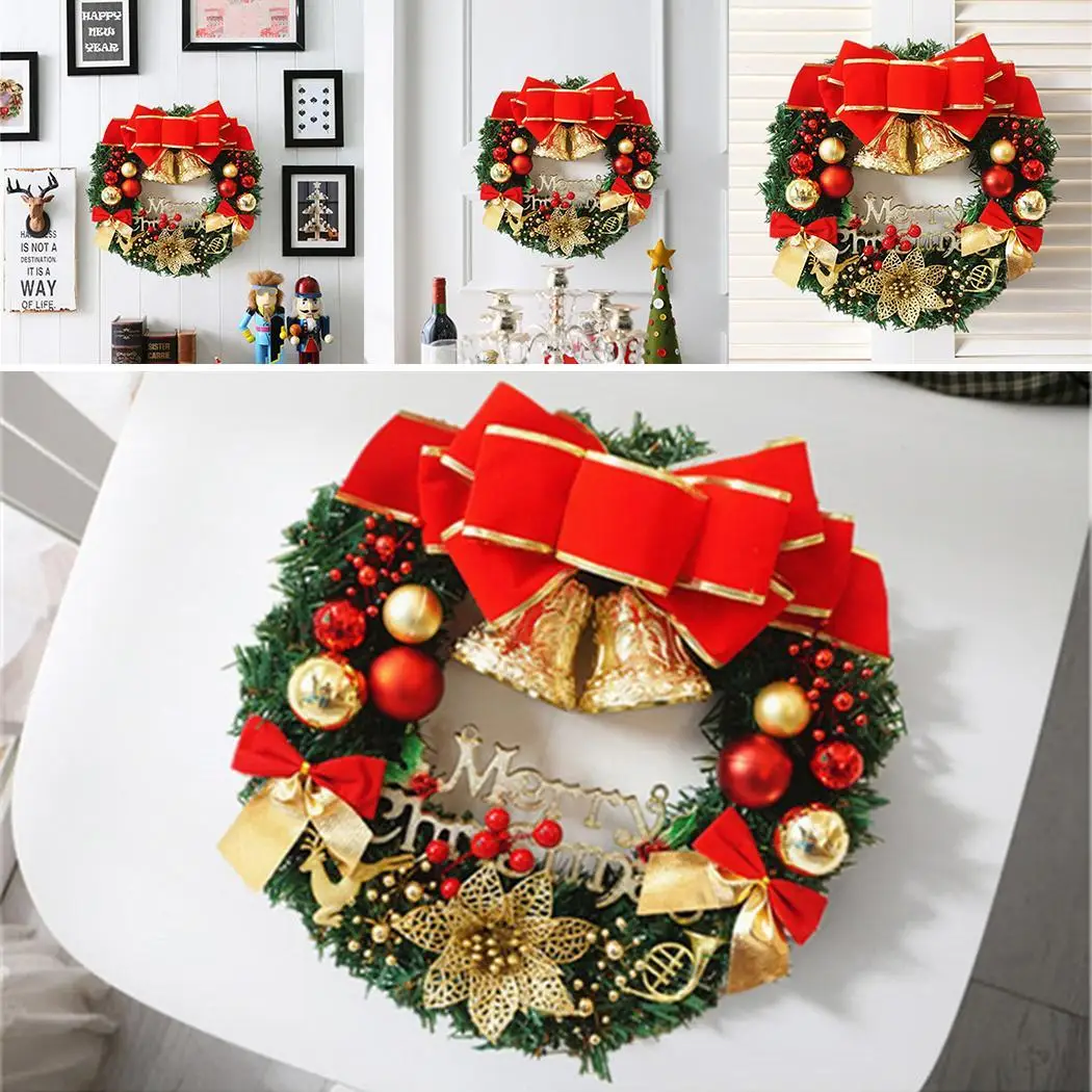 Рождество 2019 Navidad украшения Рождественские двери Висячие венки изображение