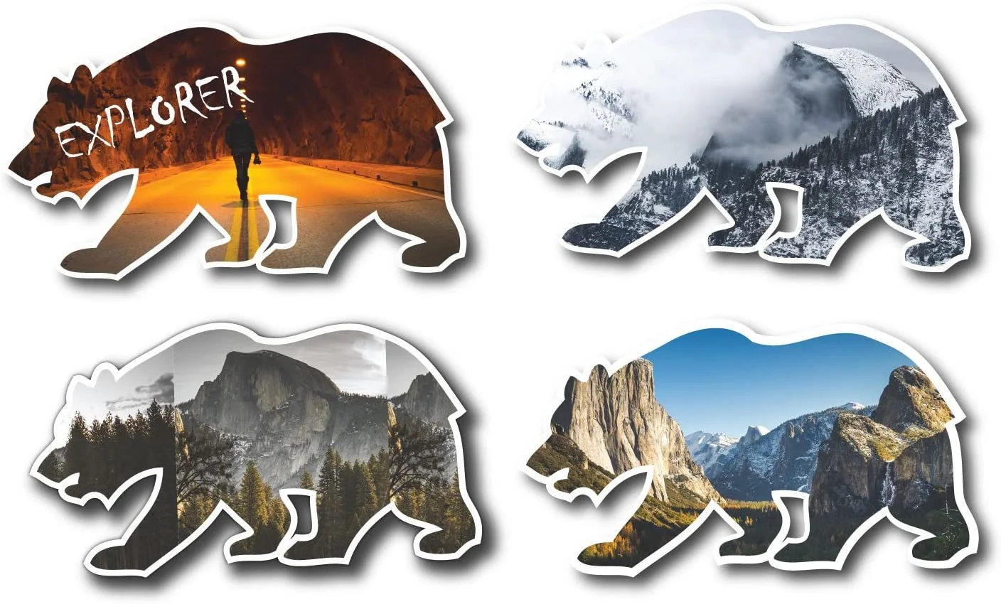 

Водостойкая виниловая наклейка на доску для сноубордов, журналов или стен, 1 комплект, Yosemite Valley медведь Cali