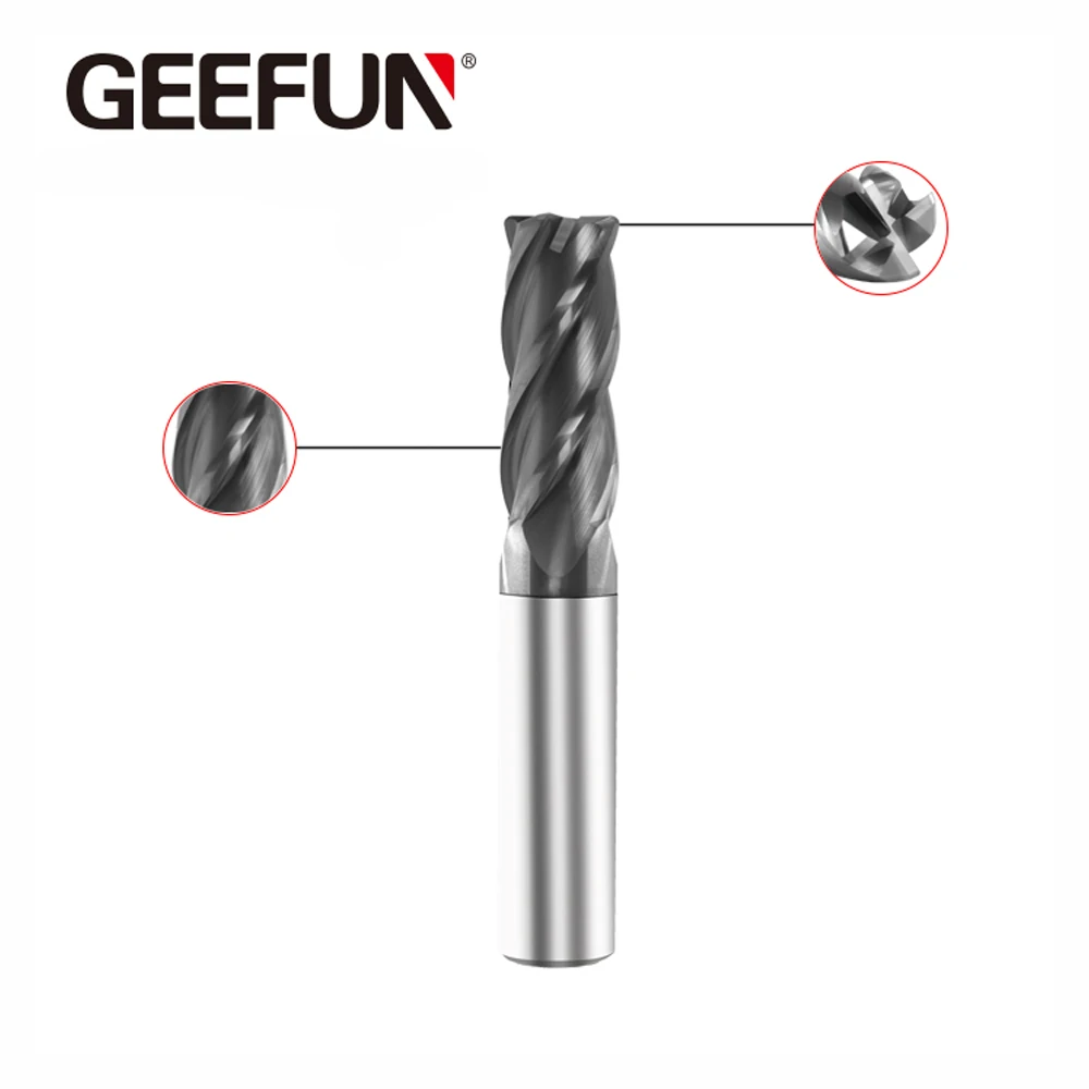 Твердосплавная угловая радиальная Концевая фреза с 4 канавками TiAlN Вольфрамовая