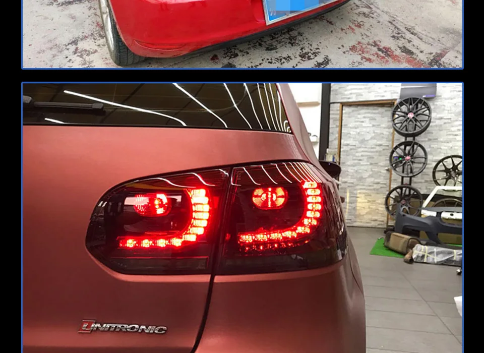 Задний фонарь для VW Golf 6 2009-2012 R20 MK6 светодиодный задние фары, противотуманные фары Габаритные огни DRL Тюнинг автомобилей, автомобильные аксессуары