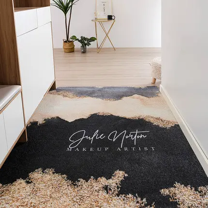 

New Arrive Ink Series Can Be Freely Cut Indoor Porch Floor Mat Silk Loop Hallway Entrance Mat PVC Home Carpet Kitchen Mat