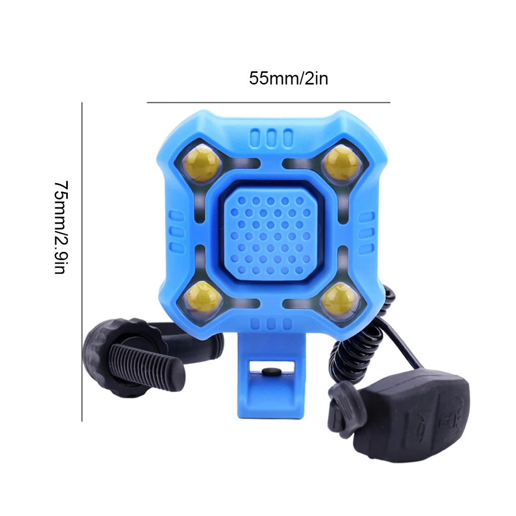 

Велосипедная фара, перезаряжаемая Громкая сигнализация, велосипедный Звонок IPX6, водонепроницаемая, регулируемая, безопасность, светодиодный, Велоспорт, синий