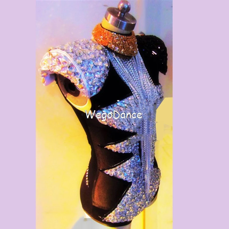 

New Women Rhinestone Bar Nightclub DS Performance Clothing Portrait Sexy Star Singer DJ Stage Wear Costume