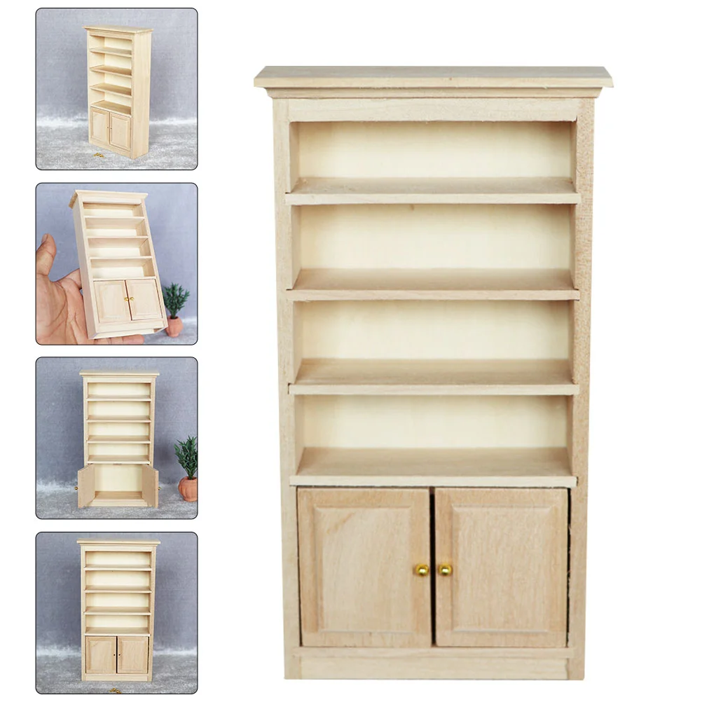 

1pc Practical Mini House Vertical Bookshelf Mini House Miniature Bookshelf