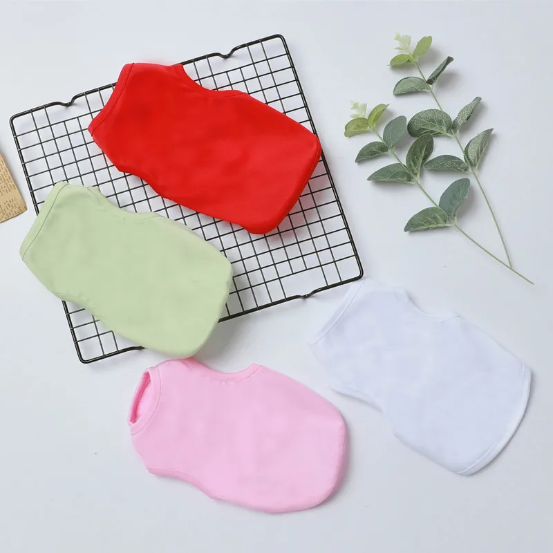 Однотонная Яркая футболка из мягкого полиэстера для маленьких собак костюм