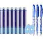 Набор стираемых гелевых ручек, 25 шт.компл., стержни для стираемой ручки, 0,5 мм, канцелярские инструменты для письма