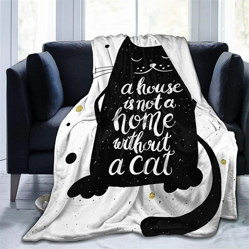 

Одеяло с 3D рисунком черной кошки Navajo Cubre