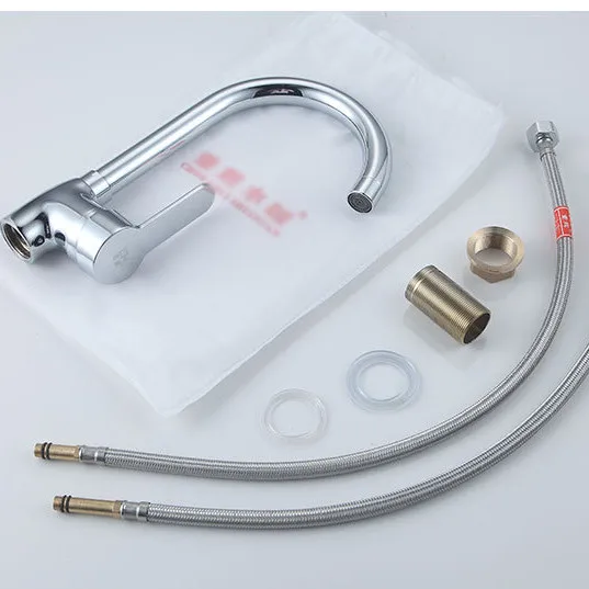 Хромированный кухонный смеситель senduk кран для горячей и холодной воды