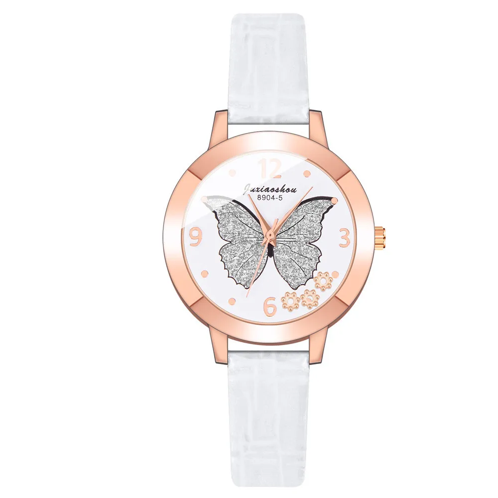 

Best-selling women's watch fashion color butterfly pattern thin belt ladies watch simple casual gift alloy dial quartz watch