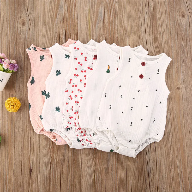 Комбинезон для маленьких мальчиков и девочек Летний цельный комбинезон без