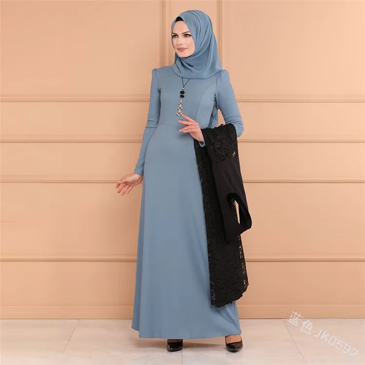 Мусульманское платье Abaya Дубай абаи для женщин длинный рукав кафтан макси платья