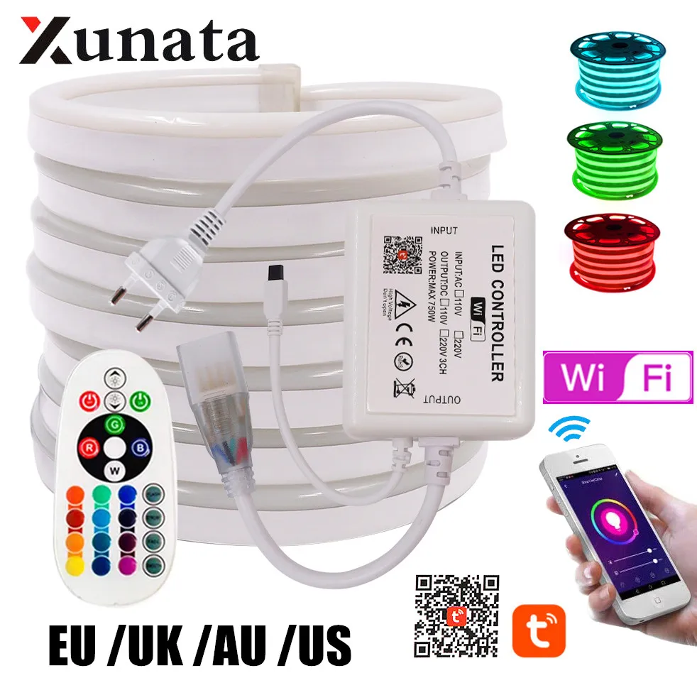 WI-FI Bleutooth Управление RGB неоновые полосы светильник 5050 2835 белый/теплый белый гибкий