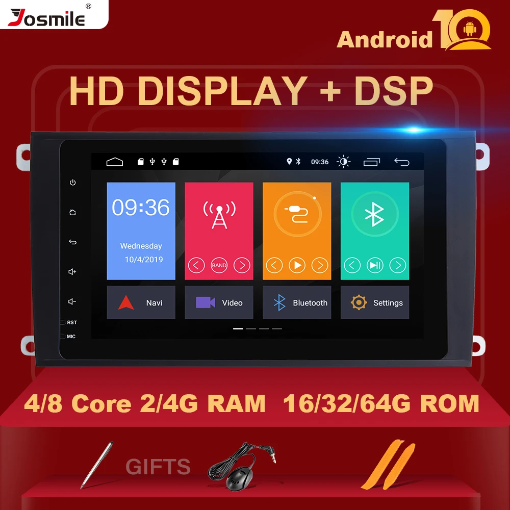 Автомобильный мультимедийный плеер 8 дюймов DSP 4 ГБ 64 Авторадио 2 Din Android 10 для Porsche