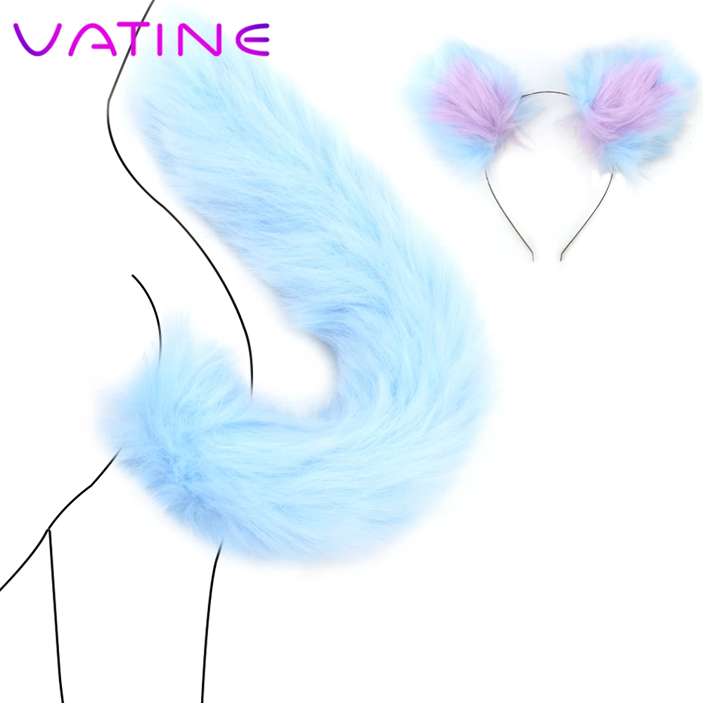 Комплект из хвоста с металлической затычкой лисы комплект шпилек Анальная