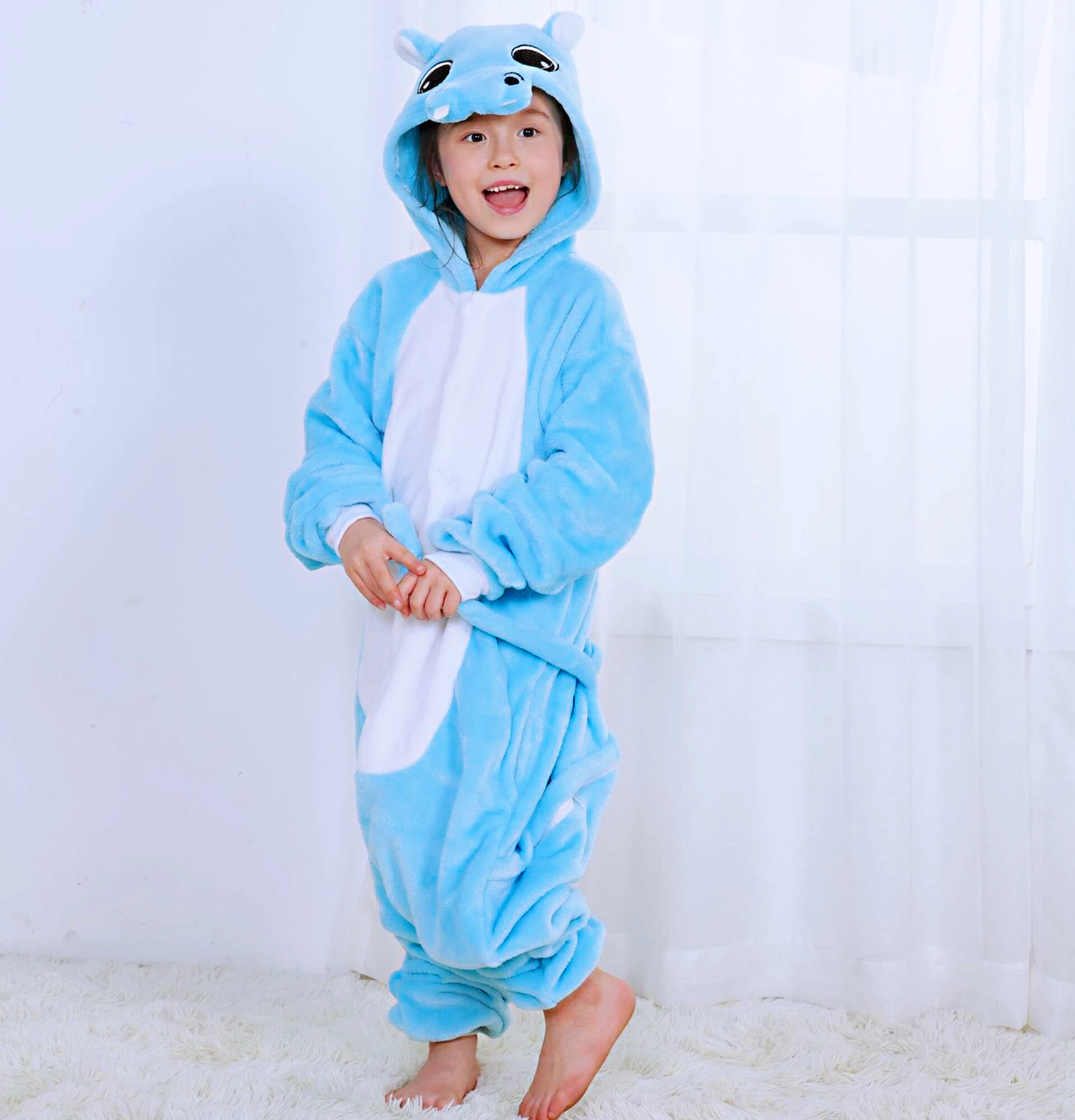 Детская Пижама с бегемотом в виде животного милый комбинезон супергероя костюм