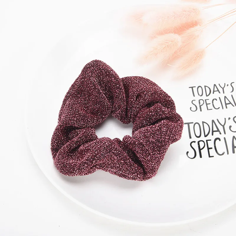 Популярные аксессуары для волос блестящие резинки женские повязки блестящая