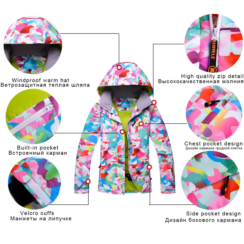 Женский лыжный костюм зимняя Лыжная куртка комплект уличная лыжная штаны