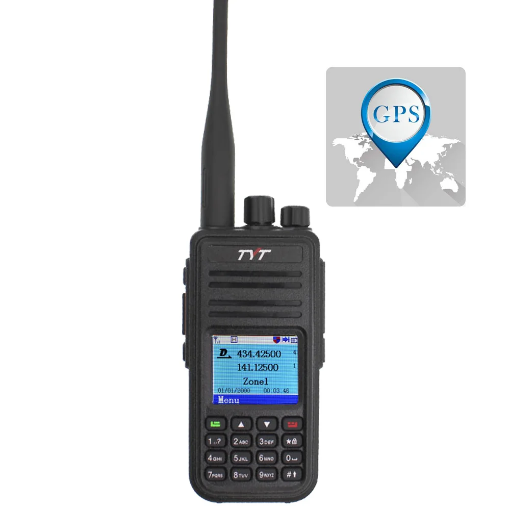 TYT MD-UV380 портативная рация Двухдиапазонная радио MD-380 MD380 VHF UHF Цифровой DMR двухстороннее радио двухдиапазонный трансивер Dlot - Цвет: MD-UV380-GPS