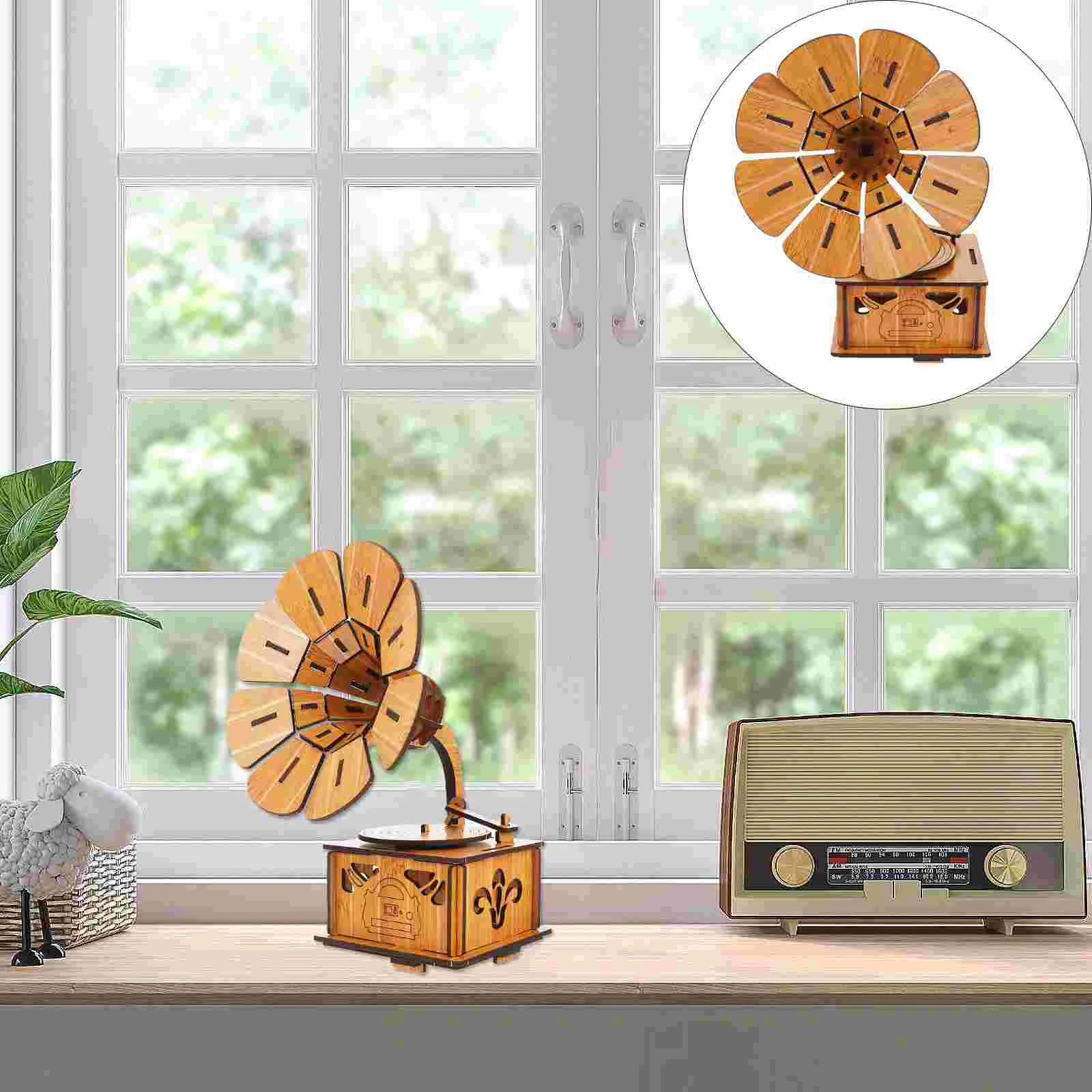 

1 Set Gramophone Puzzle 3D Wooden Puzzle Assemble Kids Educational