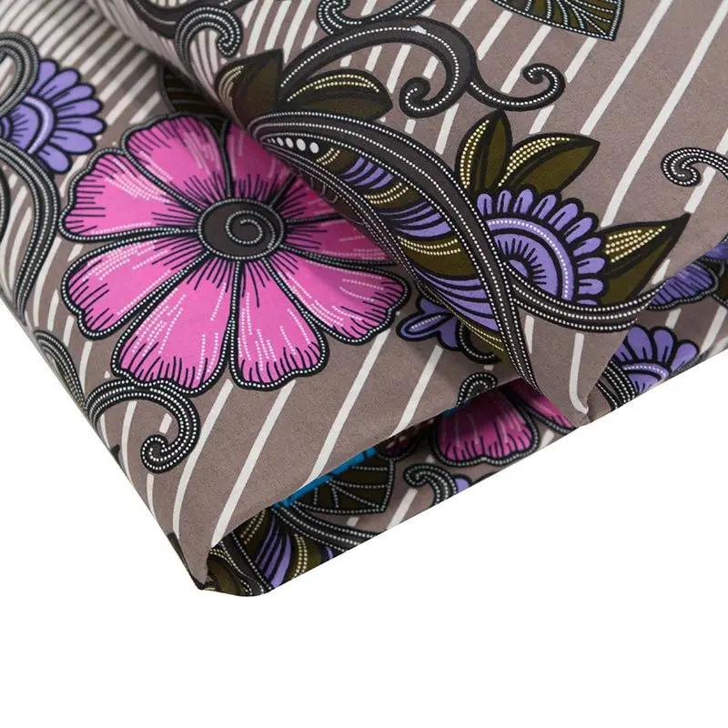 2019 Новые поступления 100% хлопчатобумажная африканская ткань фиолетовый и розовый