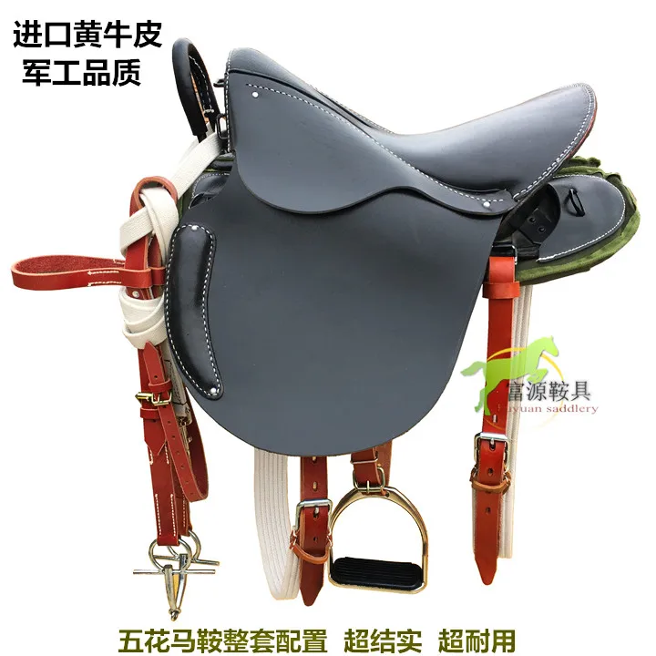 Saddle Full head layer cowhide many military saddle armrest saddle