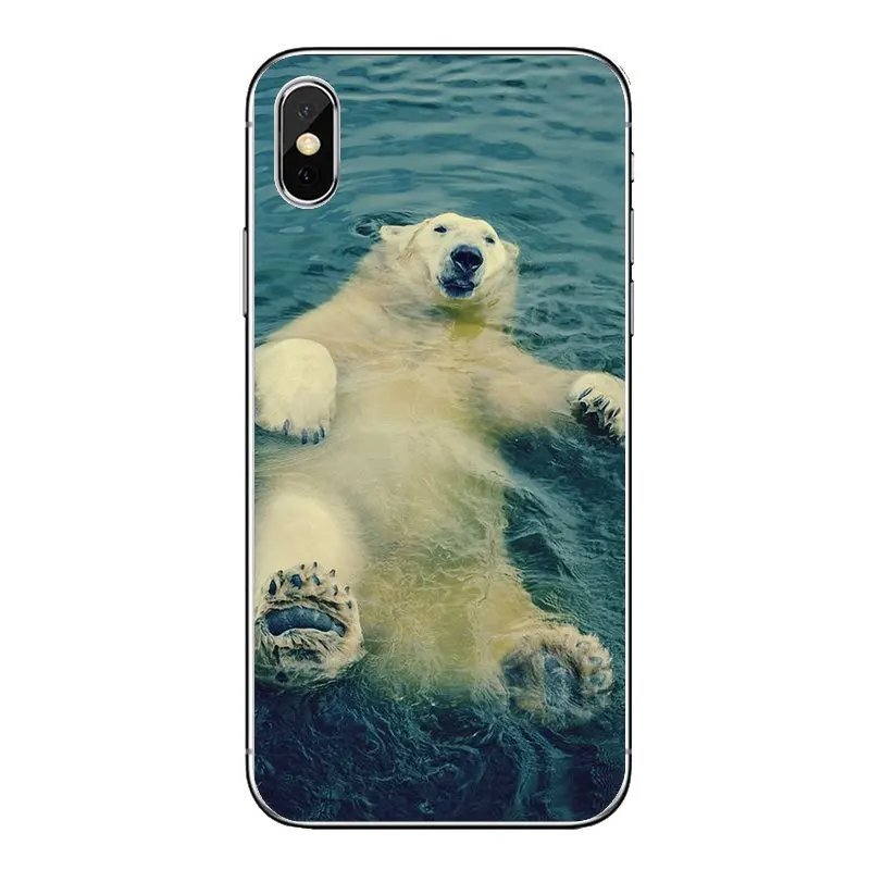 For Samsung Galaxy Note 8 9 S9 S10 A8 A9 Star Lite Plus A6S A9S Soft Transparent Shell Covers Polar bear in the shore of Alaska |