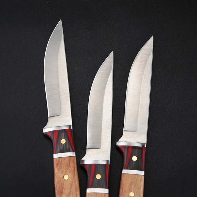 Barbecue Knife Wooden Handle Hand Meat Grilled Lamb Outdoor Portable Roast Whole | Дом и сад