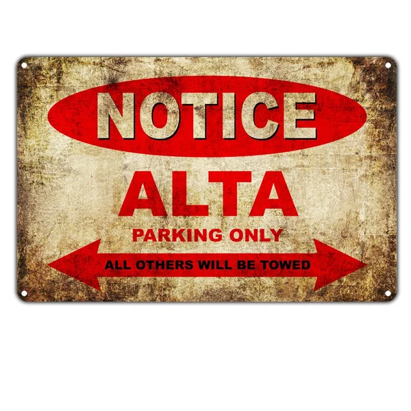 

Vintage Notice Alta Motorcycles Parking Only All Others Will Be Towed Tin Sign Retro Metal Sign Metal Poster