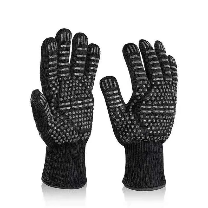

High Temperature Resistance BBQ Gloves Oven Mitts 500-800 Degrees Fireproof Barbecue Heat Insulation Microwave Oven Gloves