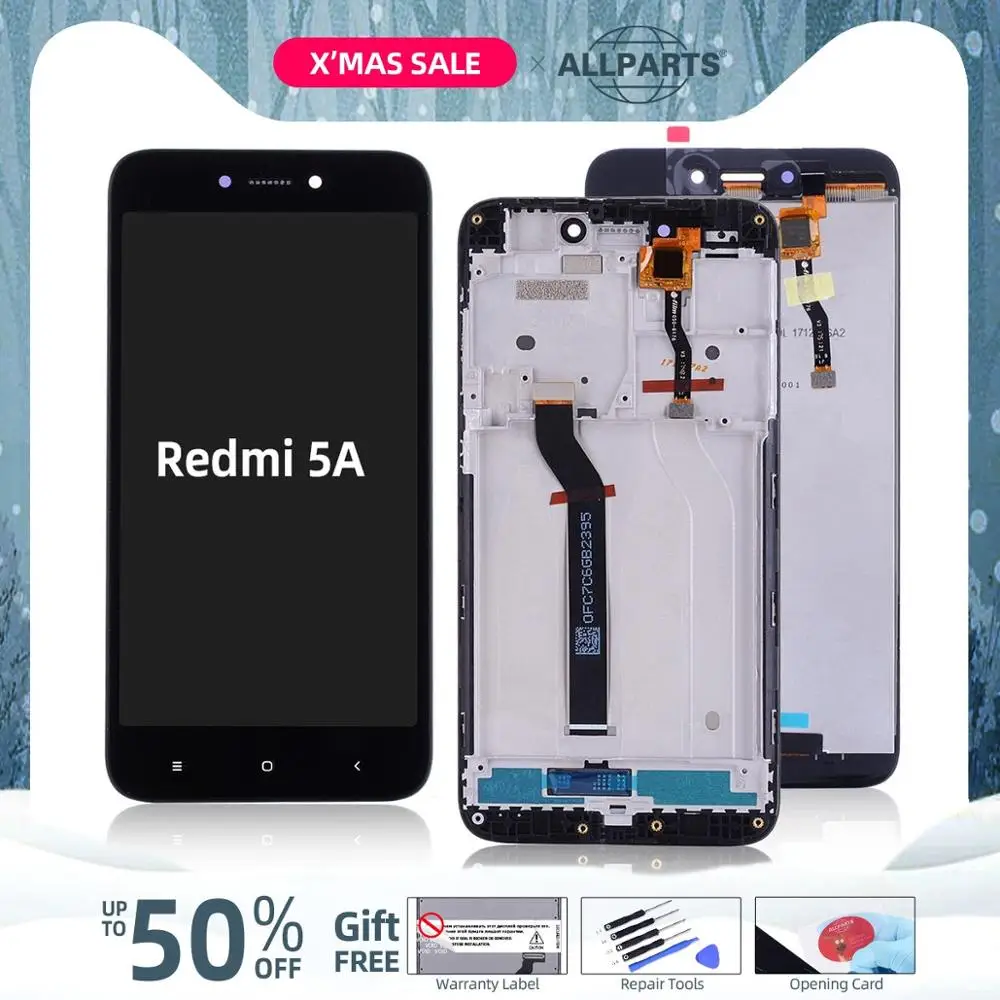 10-Штрихи Дисплей для Xiaomi Redmi 5A LCD в сборе с тачскрином на рамке 5.0'' черный белый золото