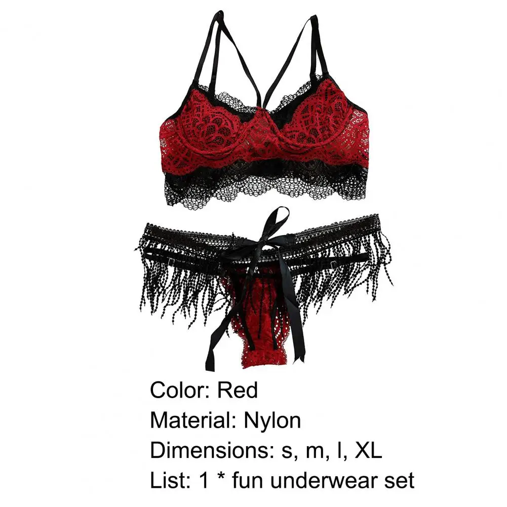 

Underwear Cross-over Strap Perspective Skin-friendly Women Night Dress Women's Underwear Sexy Panties Female Underwear Set