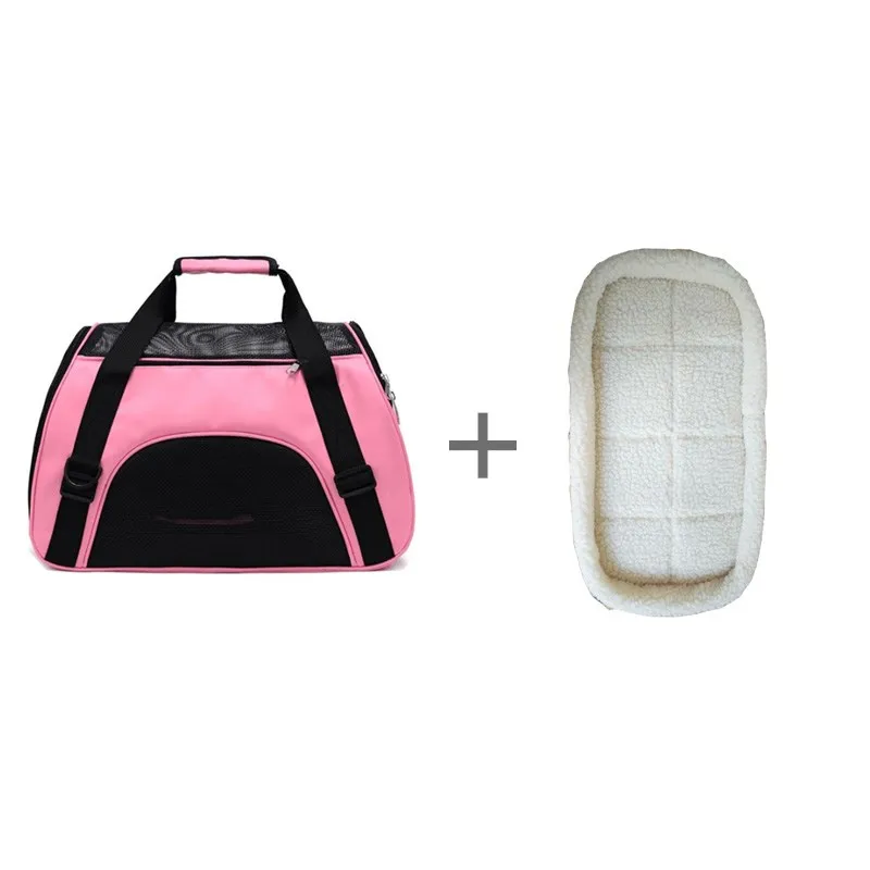 pink Wool mat Переносная сумка-переноска для собак, кошек, питомцев, щенков, дорожные сумки, дышащая сетка, маленькая собака, кошка, чихуахуа, переноска, исходящая Сумочка для домашних животных - Цвет: pink Wool mat