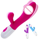 Тихий фаллоимитатор, вибратор-массажер, двойная вибрация, силиконовый Стимулятор точки G, вагины, клитора, эротическая секс-игрушка для женщин