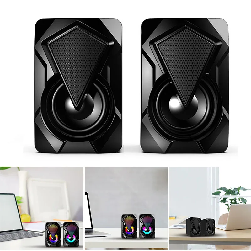 

Портативный компьютерный динамик, Usb мини цветной светодиодный динамик для настольного компьютера, креативные компьютерные аксессуары, ус...