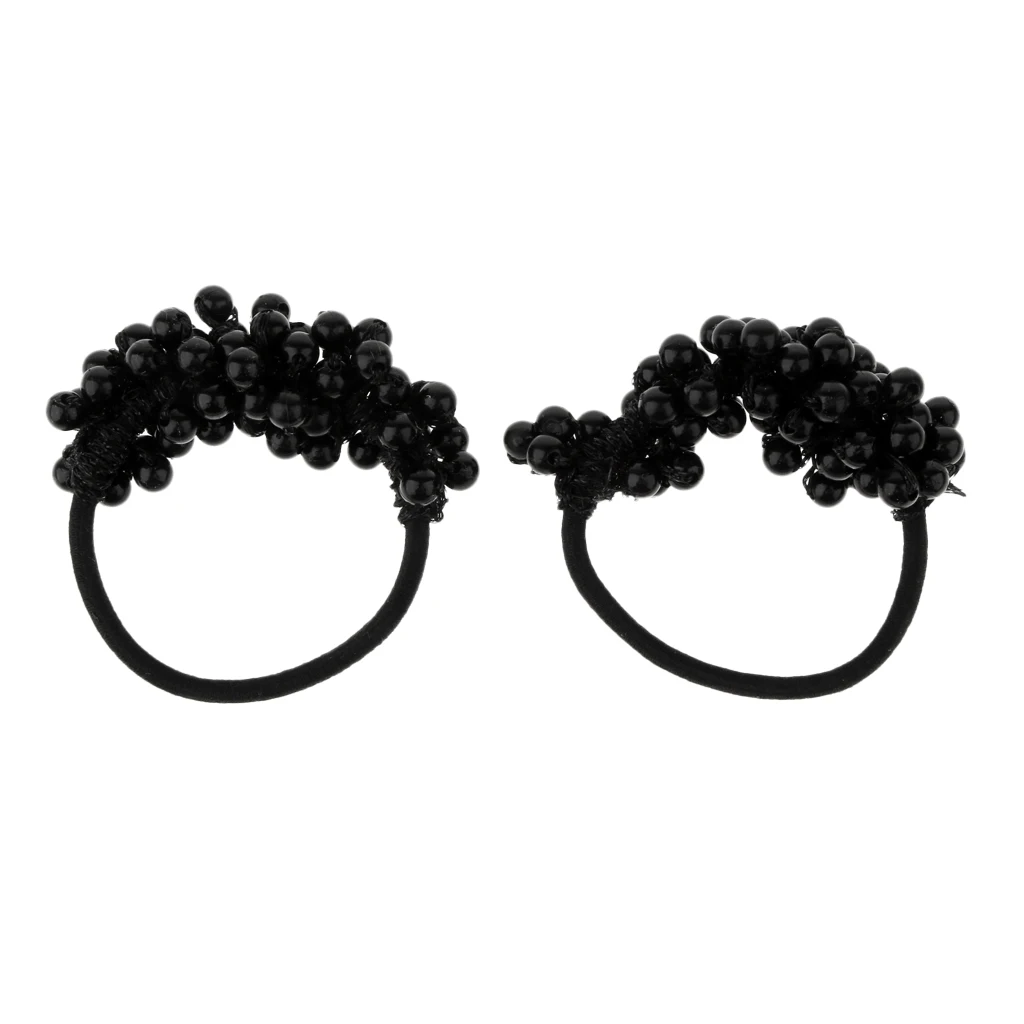 

2 Pieces Women Elastic Hair Rope Pearls Hair Band Ponytail Holder Hair Ties