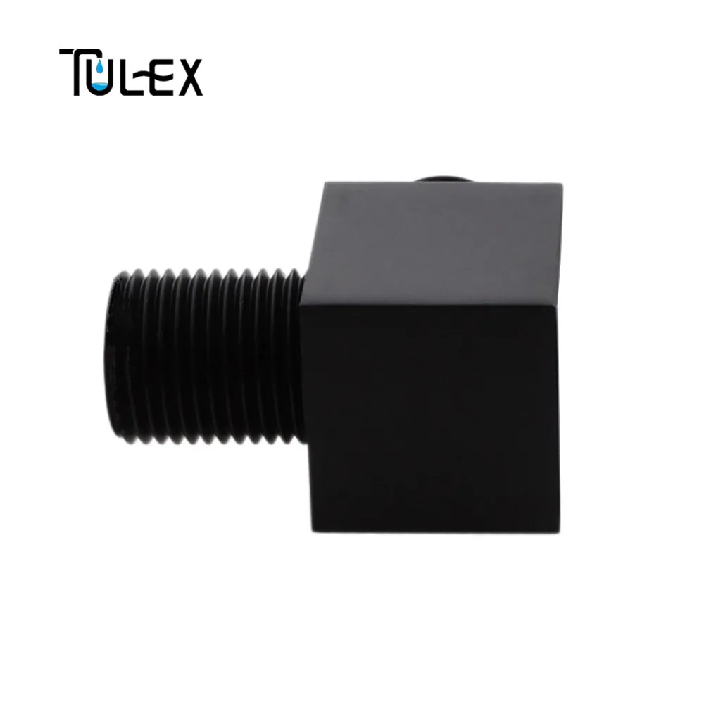 TULEX черный хромированный душевой шланг разъем квадратный аксессуары для ванной комнаты латунный корпус настенный Разъем Кронштейн для душевого шланга