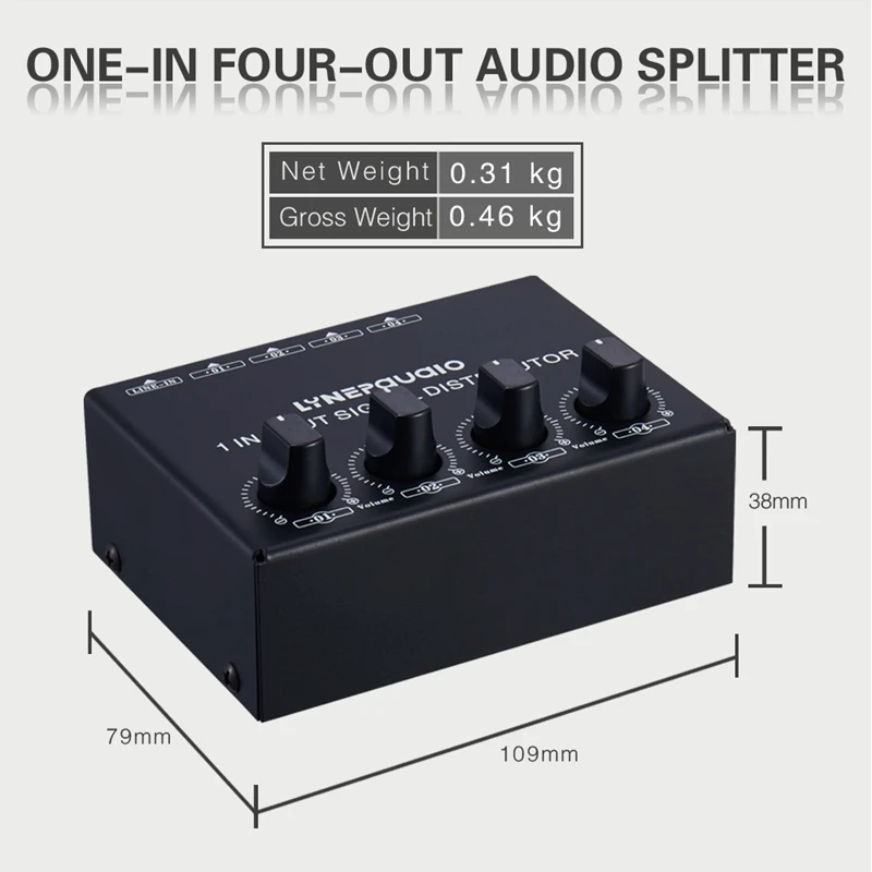 HIFI Lossless 1 в 4 Out o усилитель стерео сигнала Allocator независимый выход регулировка
