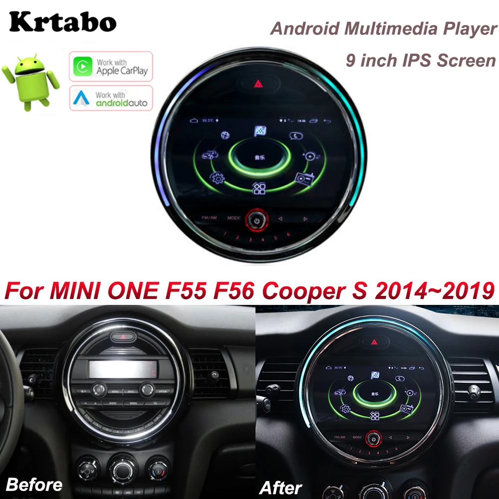 Android мультимедийный плеер для BMW MINI ONE F55 F56 Cooper S 2014-2019 автомобильное радио 9 дюймов